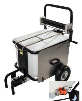 MONSTER Materialbehälter 60 l mit Sackpresse und Rüttler mit Impulssteuerung